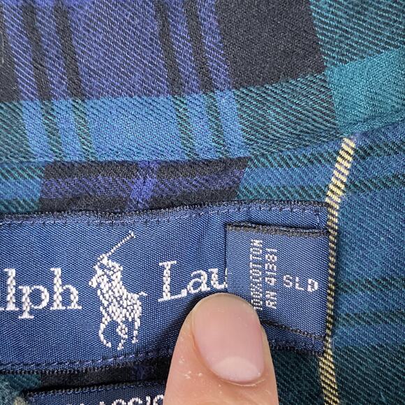 VTG Ralph Lauren Classic Fit Button Down Shirt Men's Large Plaid Causal Preppy - Picture 8 of 9